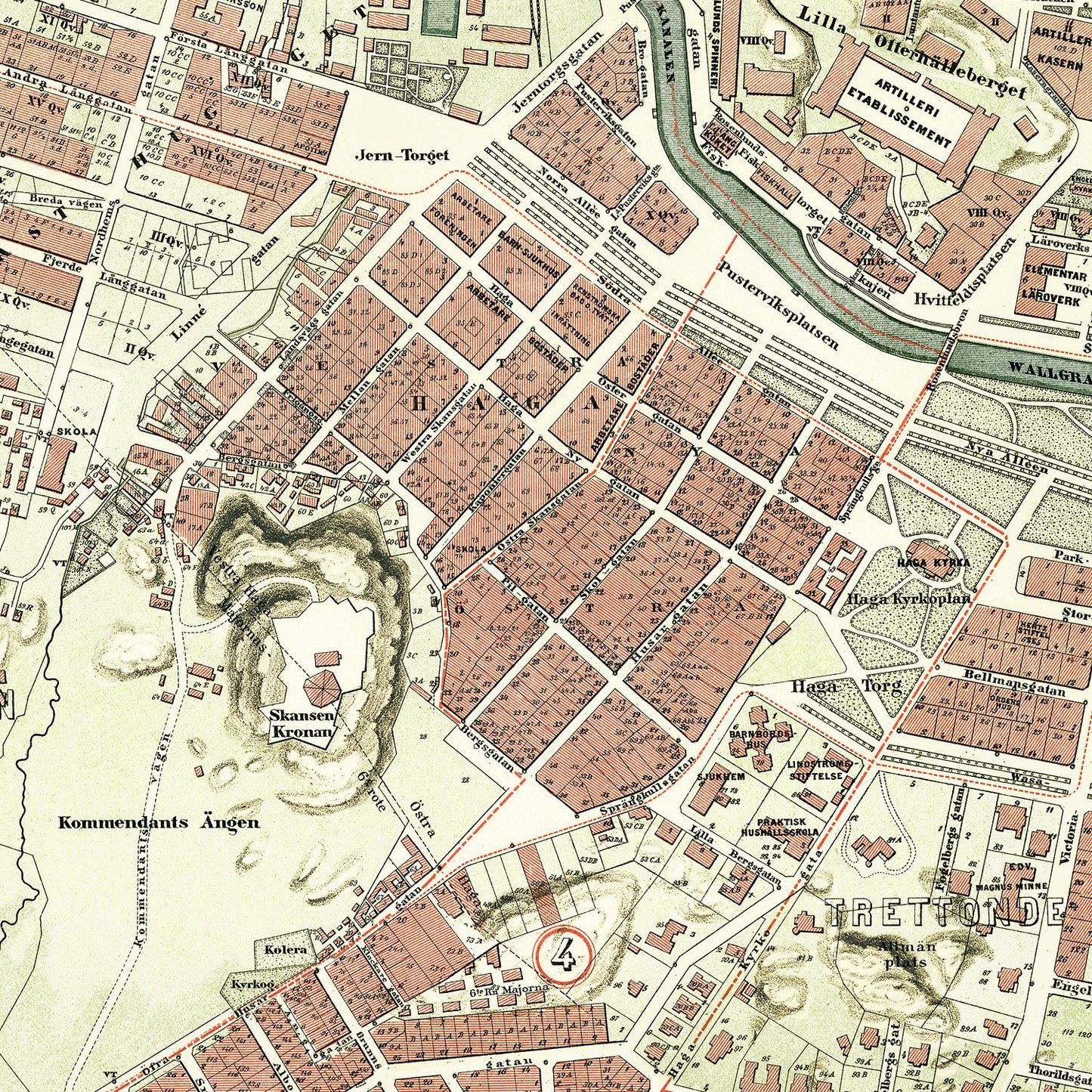 detail of the map from the centre