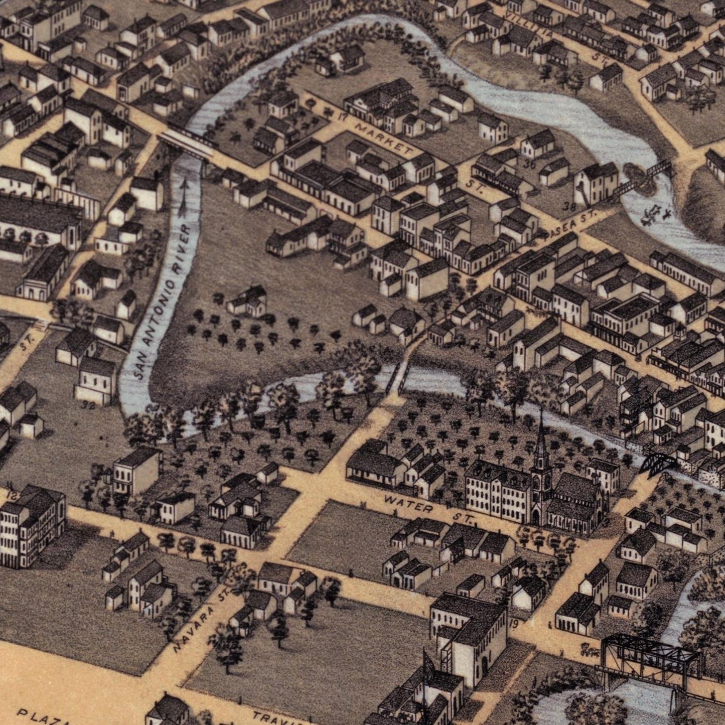 detail of the map from the centre