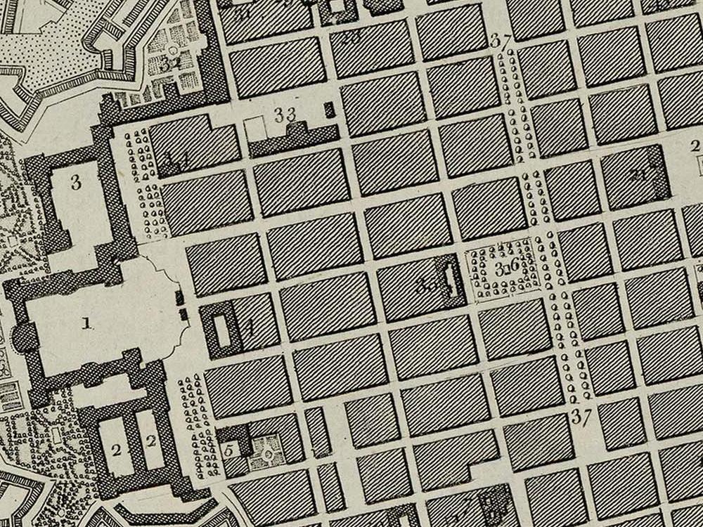 detail of the map from the centre
