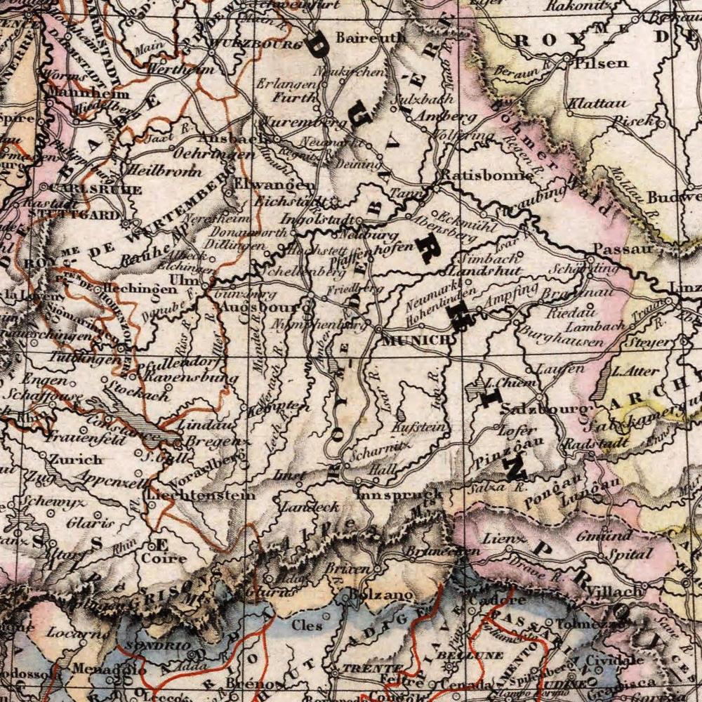 detail of the map from the centre