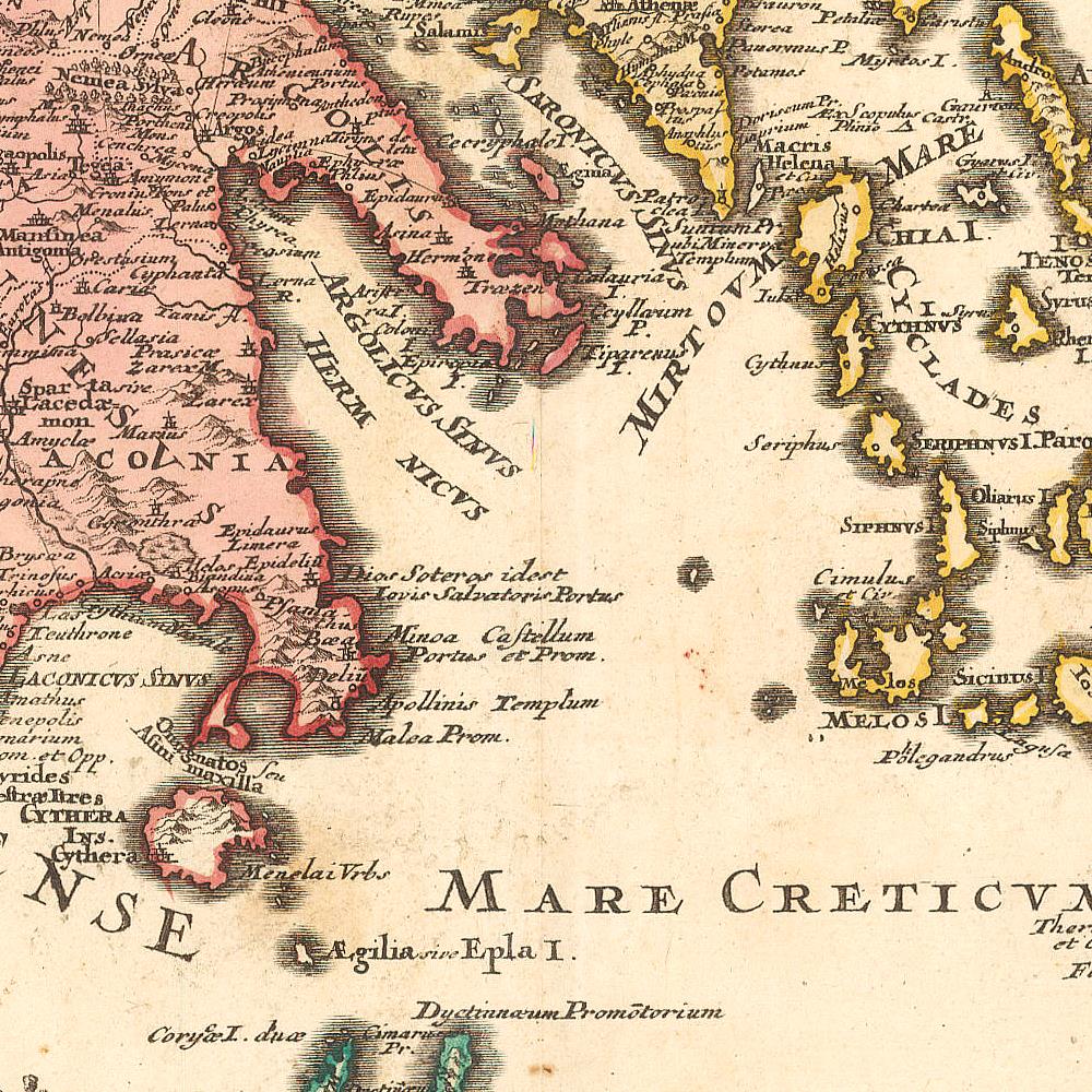 detail of the map from the centre