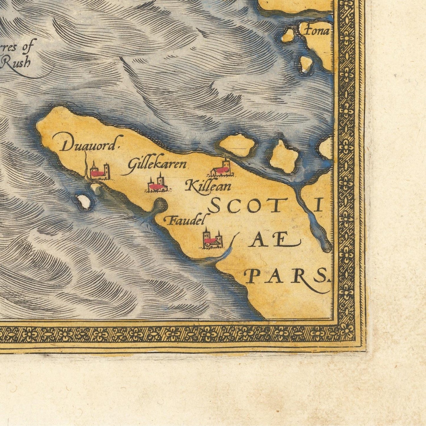 detail of the map from the bottom right corner