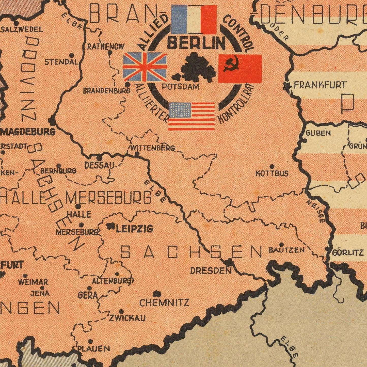 detail of the map from the centre