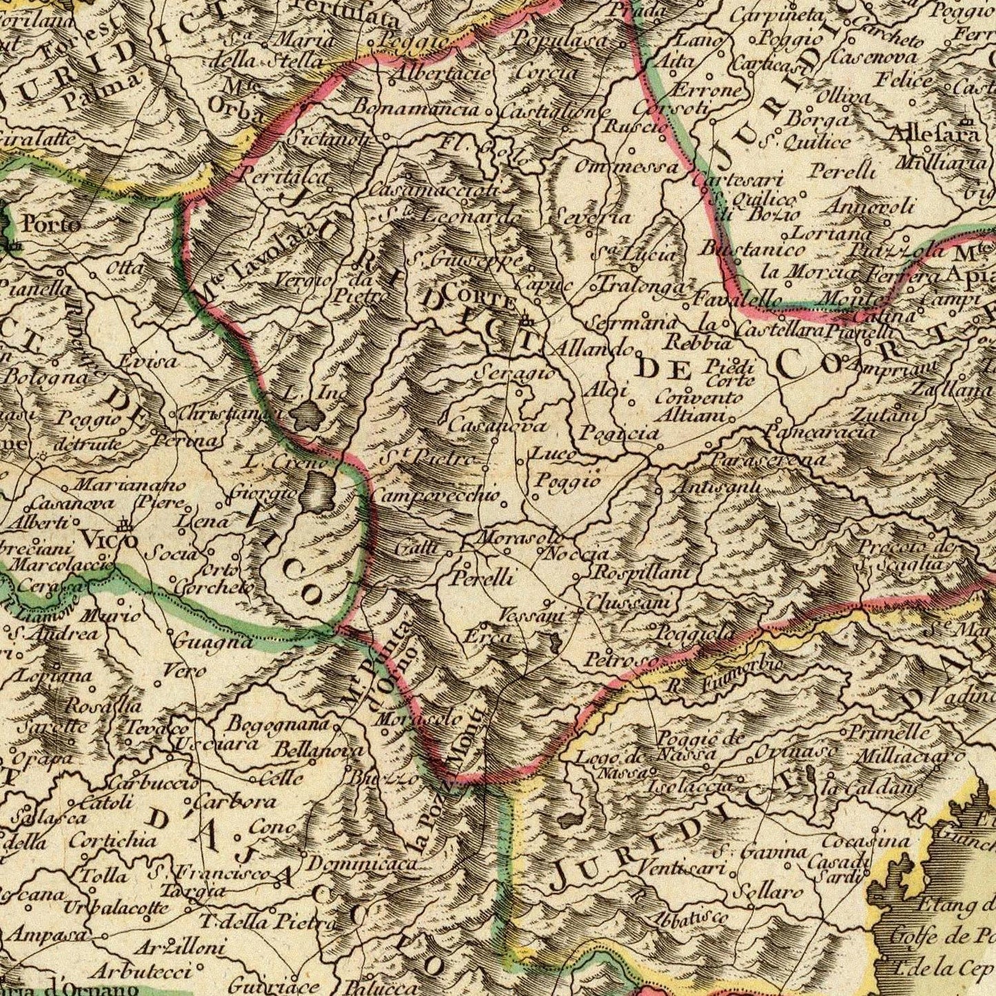 detail of the map from the centre