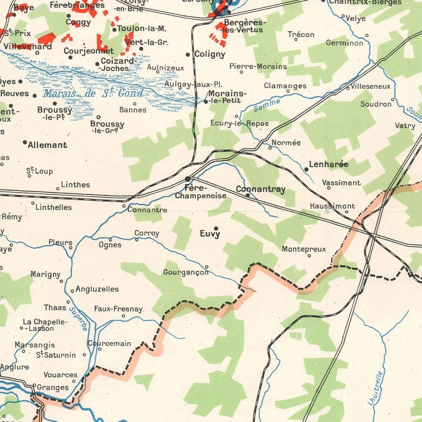 detail of the map from the centre