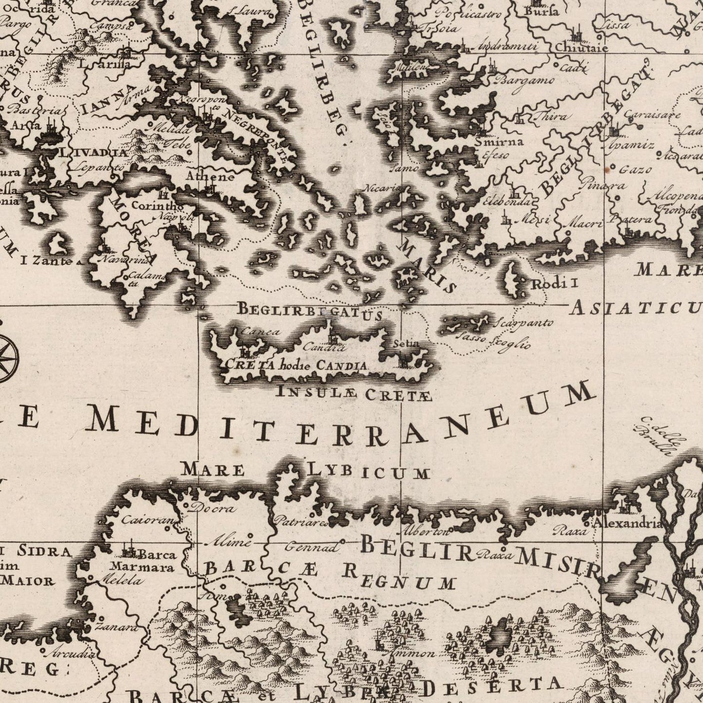 detail of the map from the centre