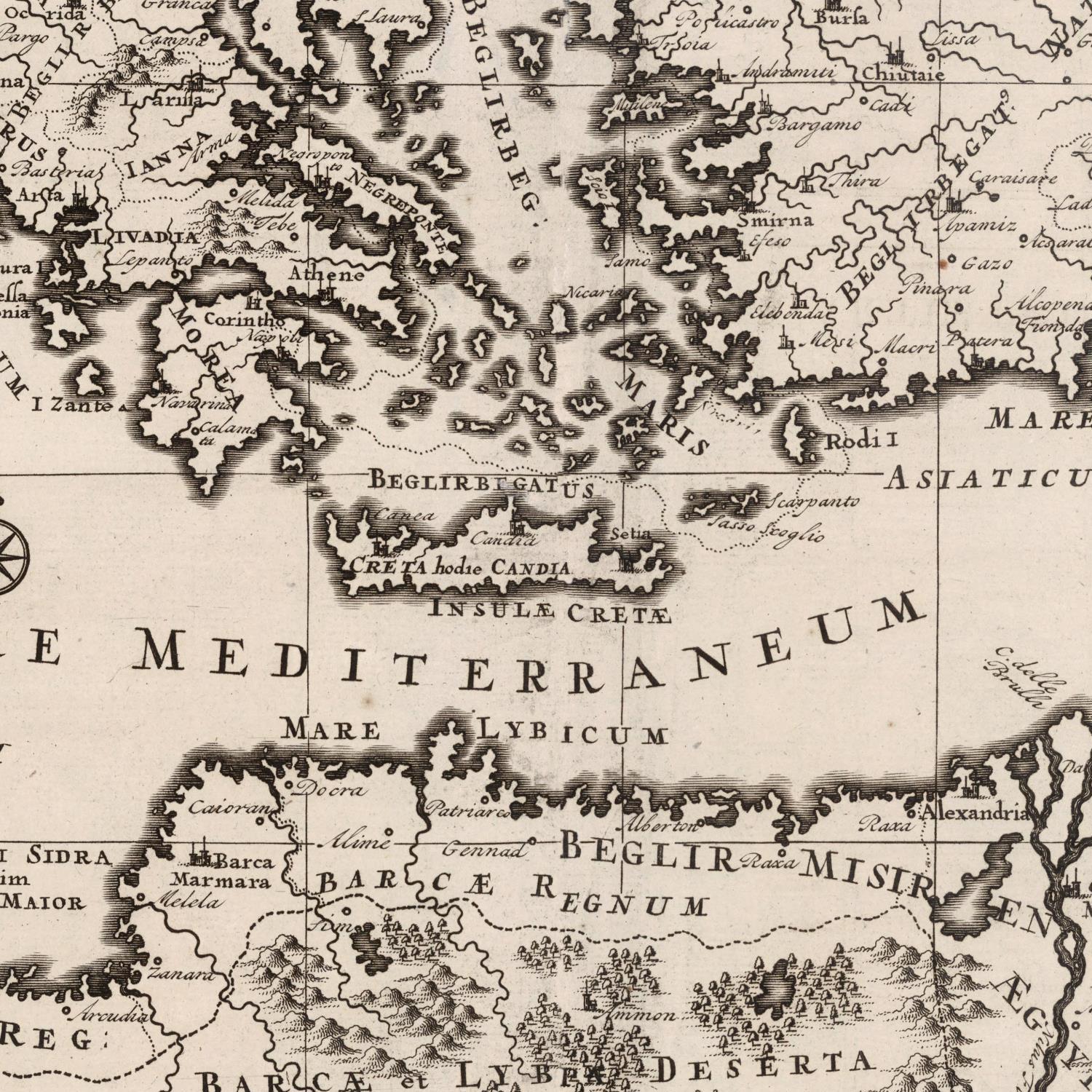 detail of the map from the centre
