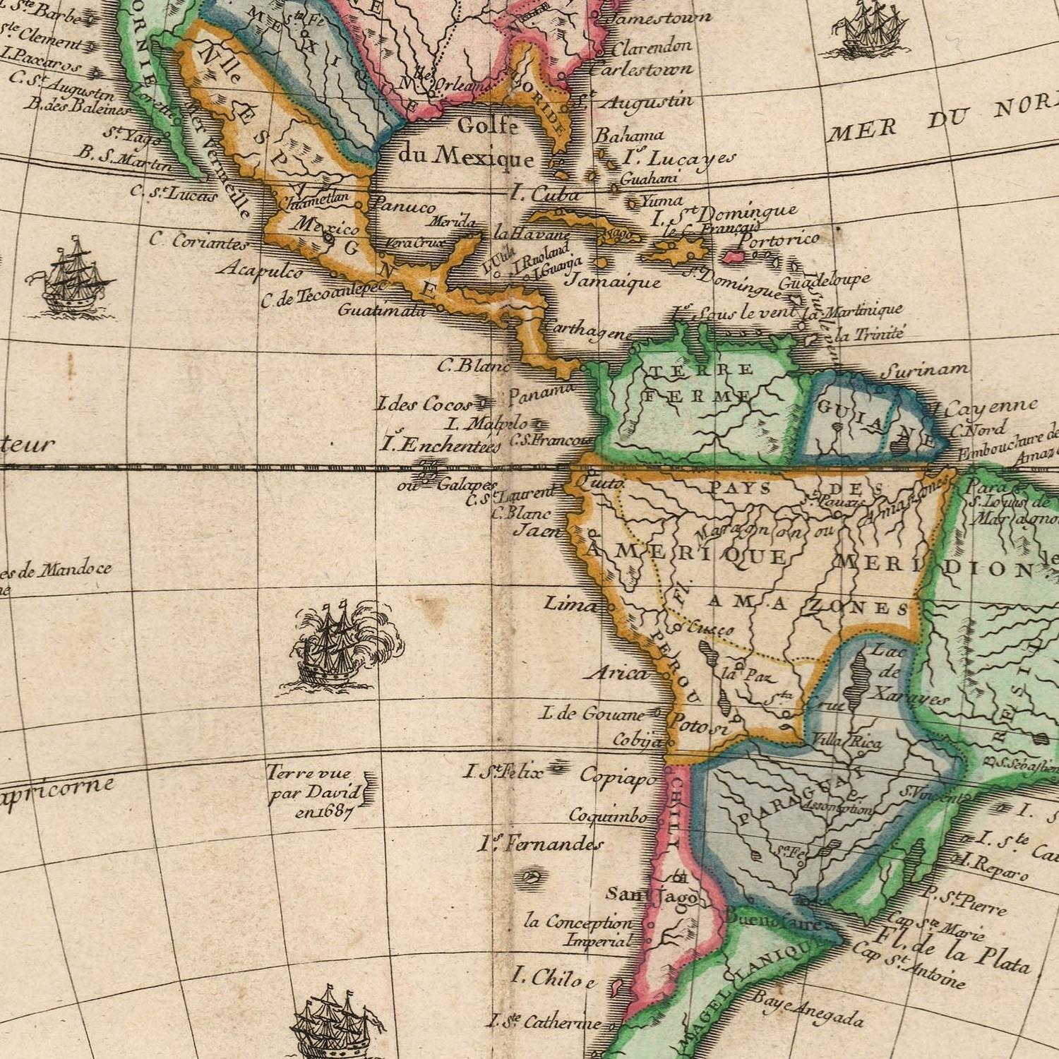 detail of the map from the centre
