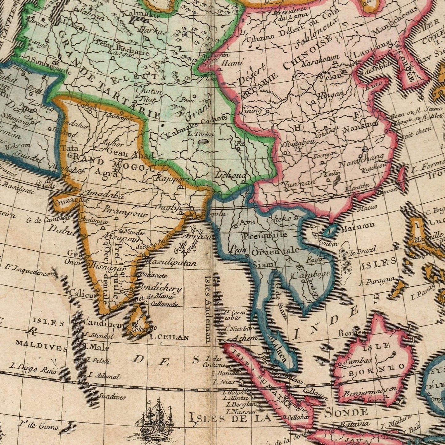 detail of the map from the centre