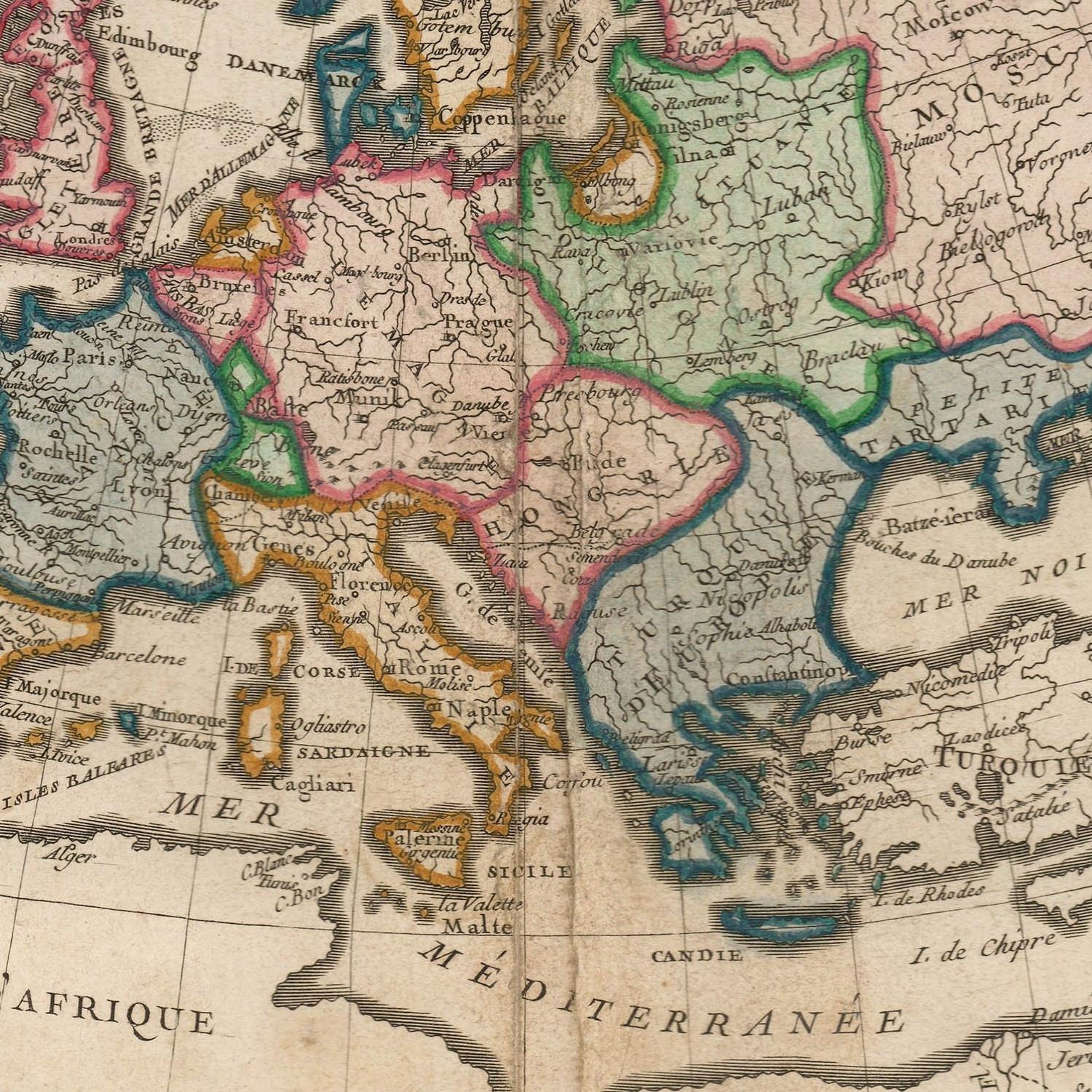 detail of the map from the centre