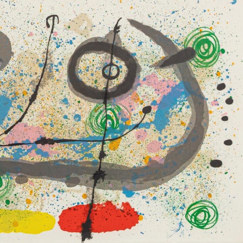 Joan Miro, The lizard with golden feathers, set of 2 reproductions, 1967, 15% OFF