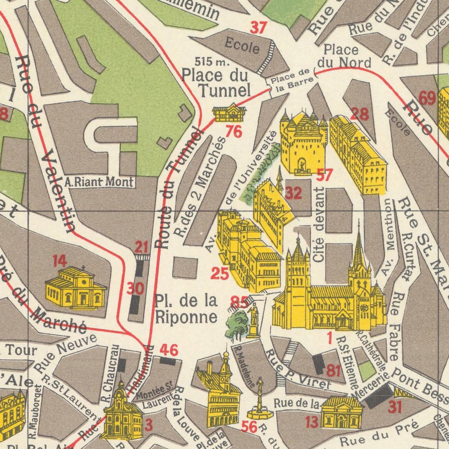 detail of the map from the centre