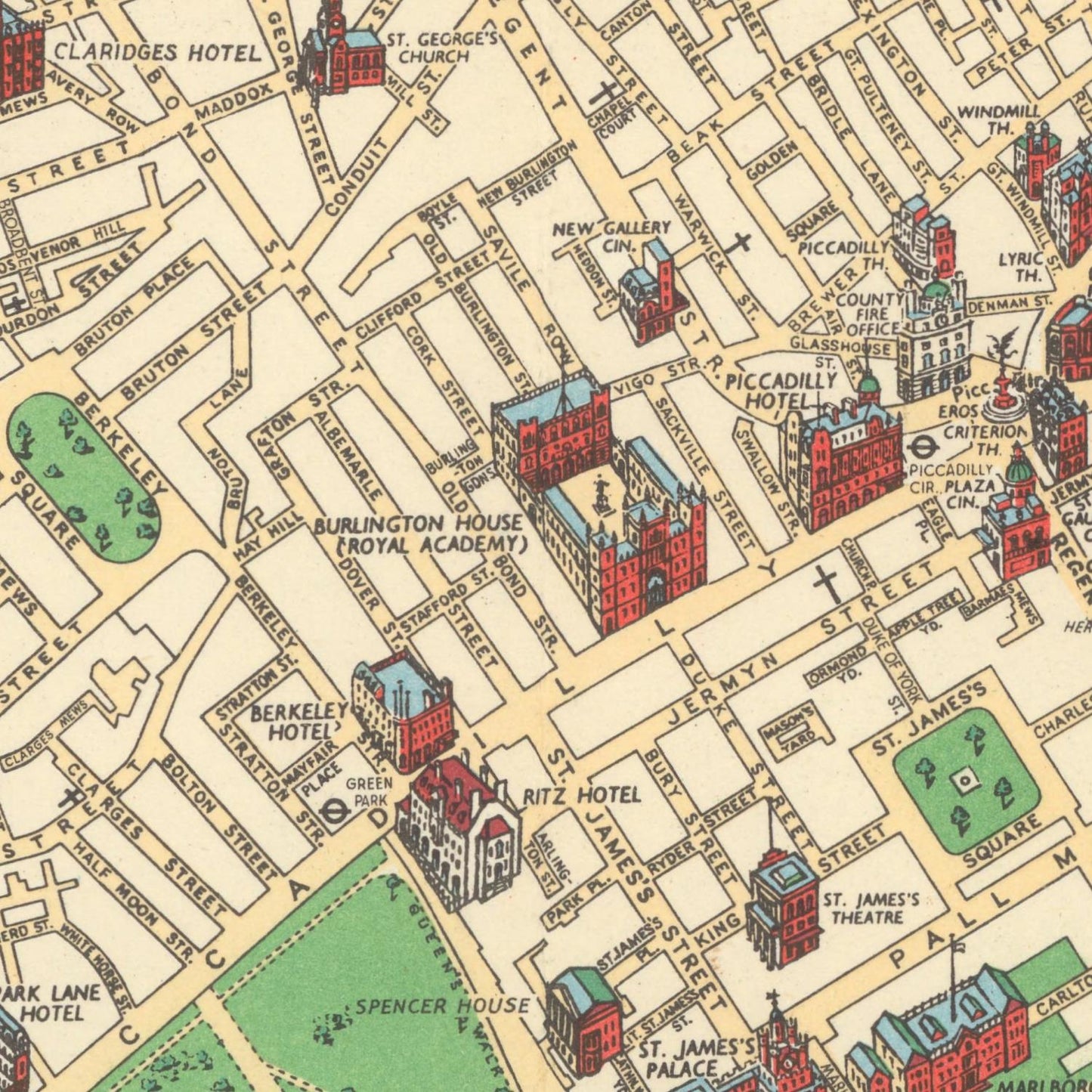 detail of the map from the centre