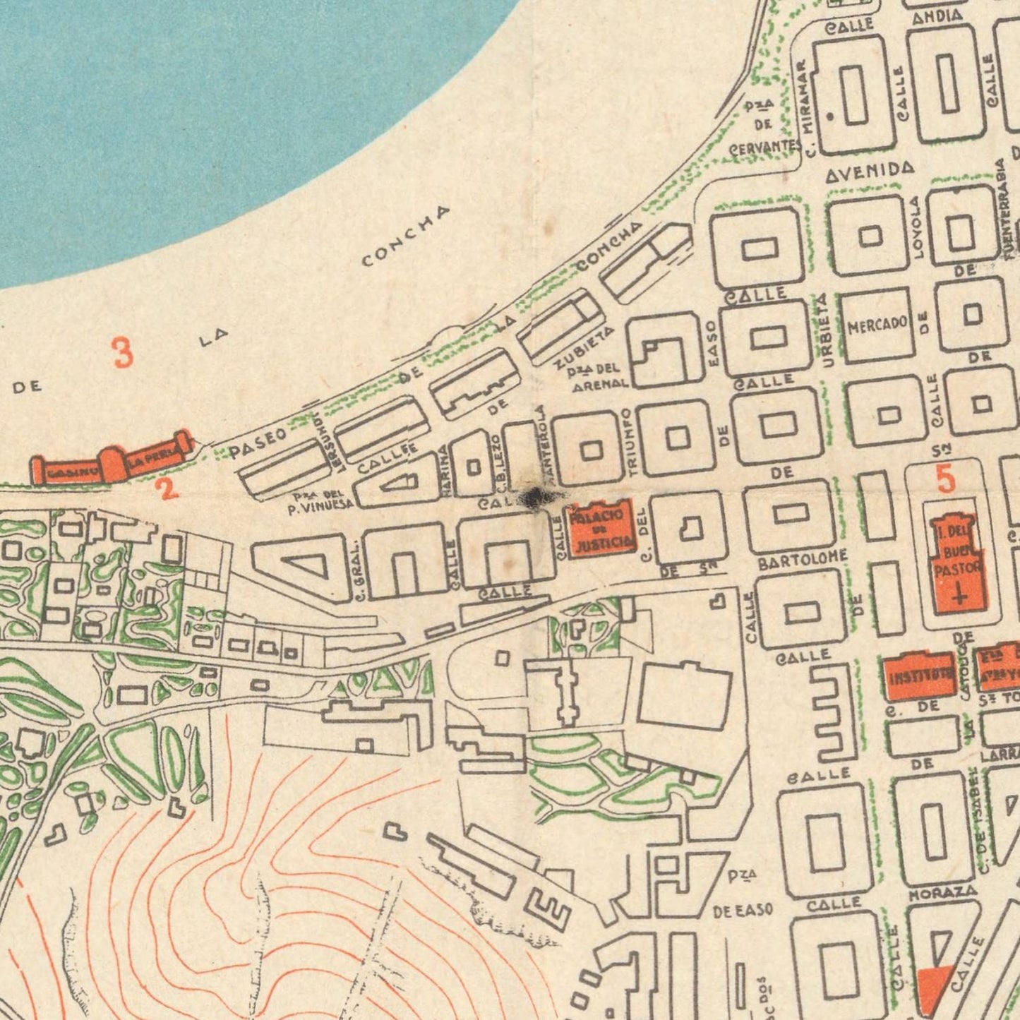 detail of the map from the centre