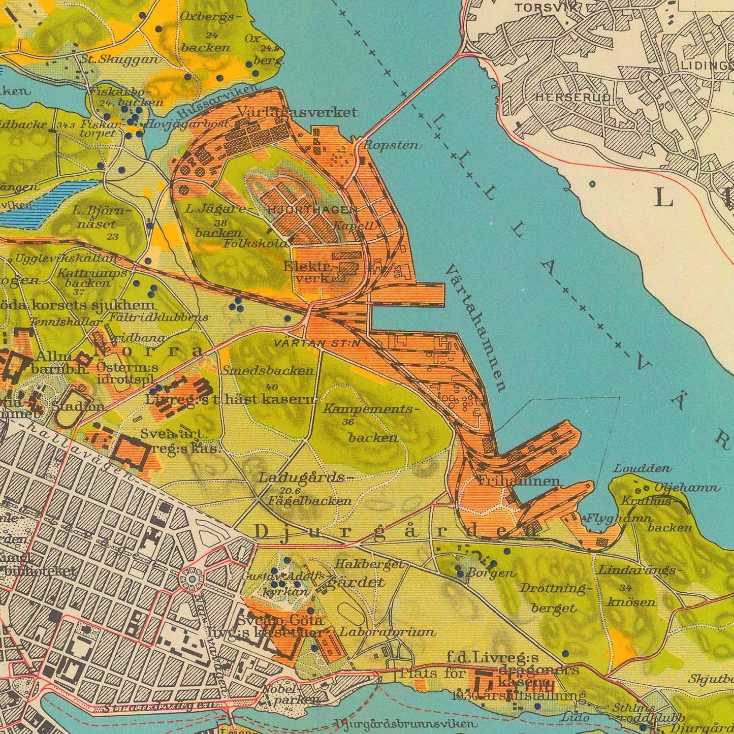 detail of the map from the centre