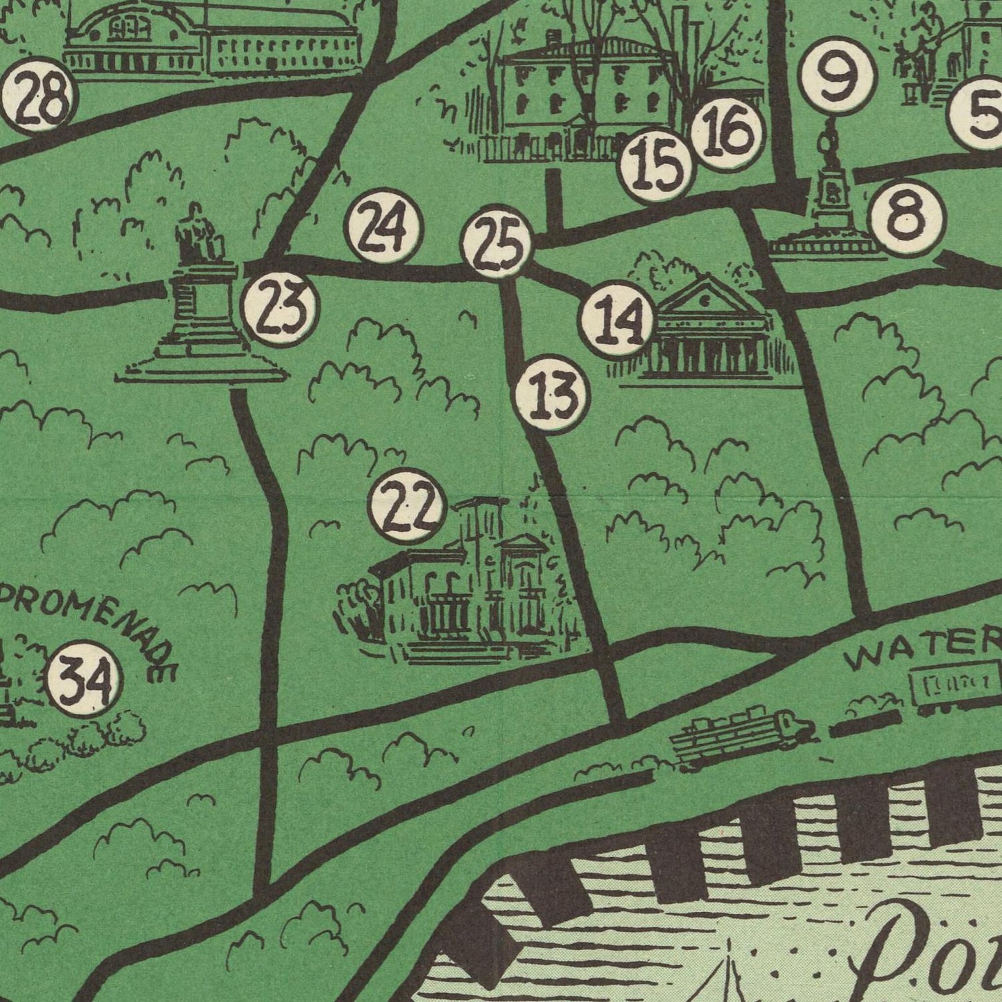 detail of the map from the centre
