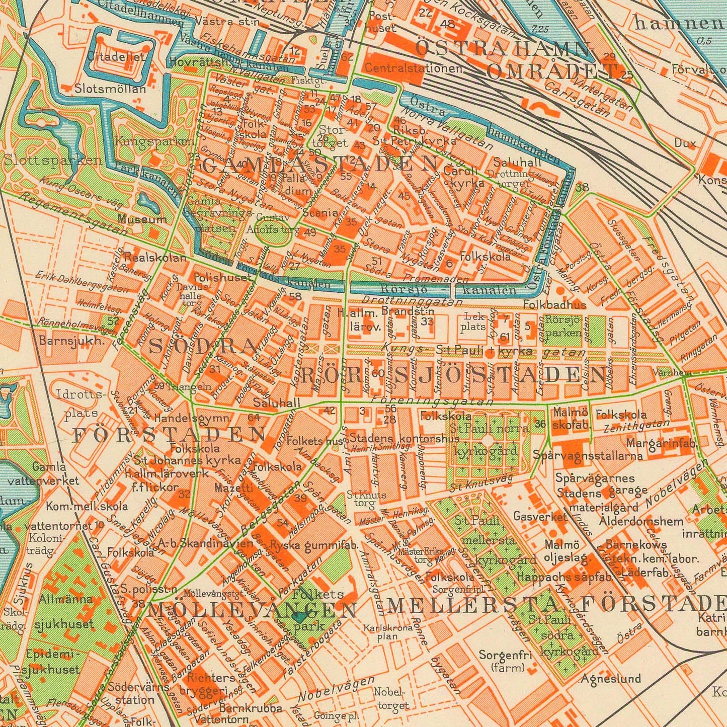detail of the map from the centre