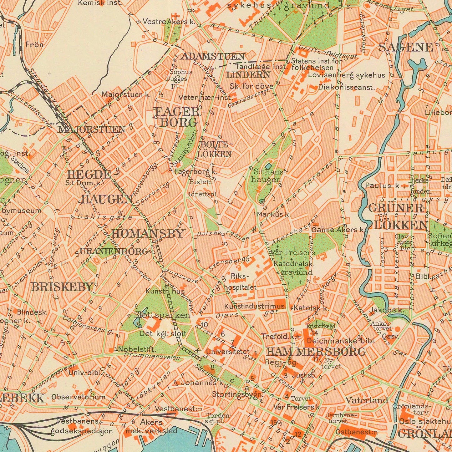 detail of the map from the centre
