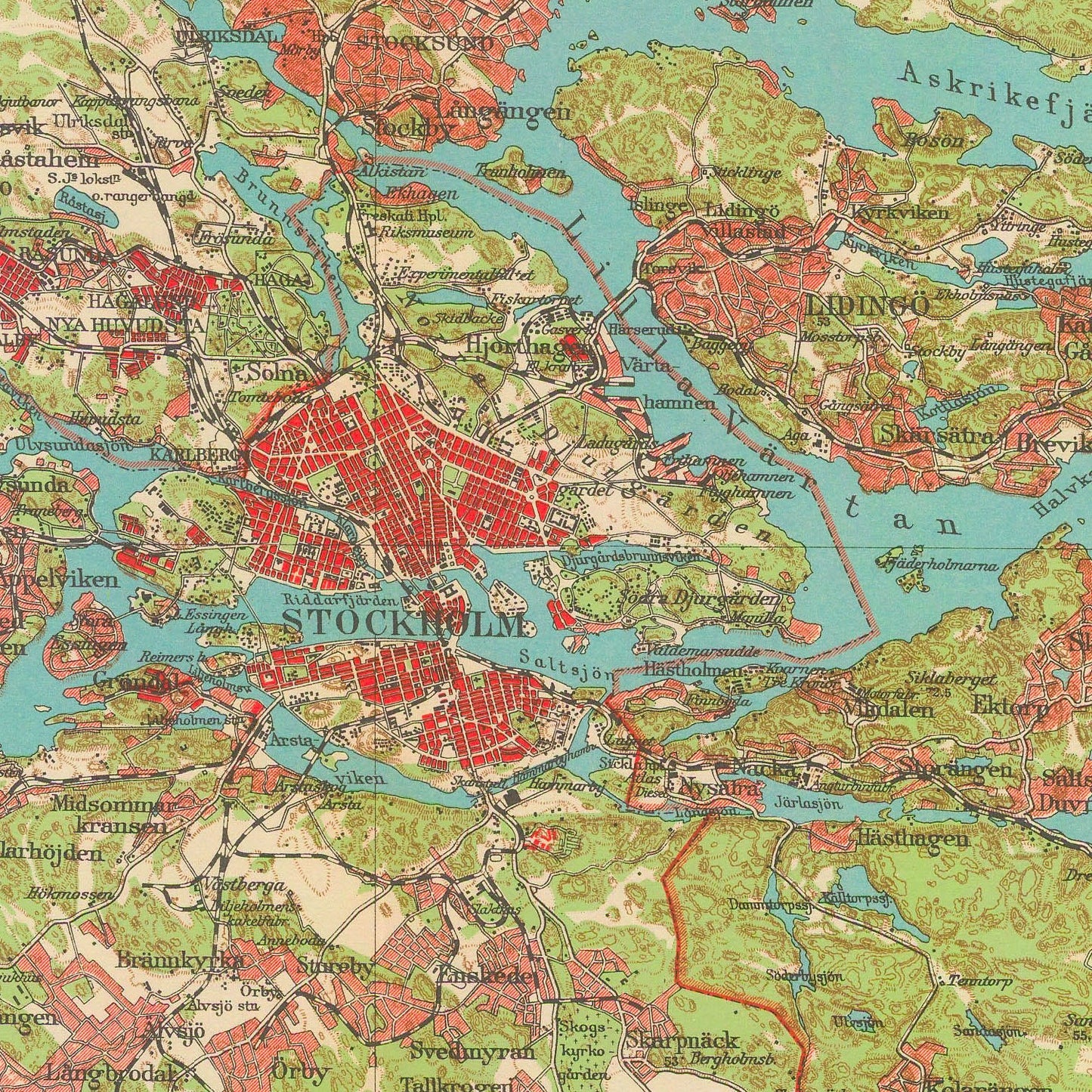 detail of the map from the centre