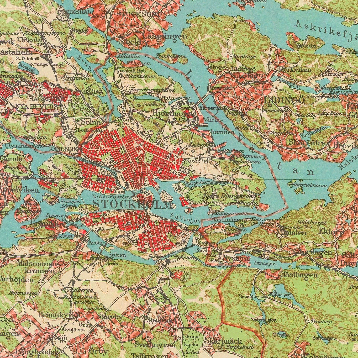 detail of the map from the centre