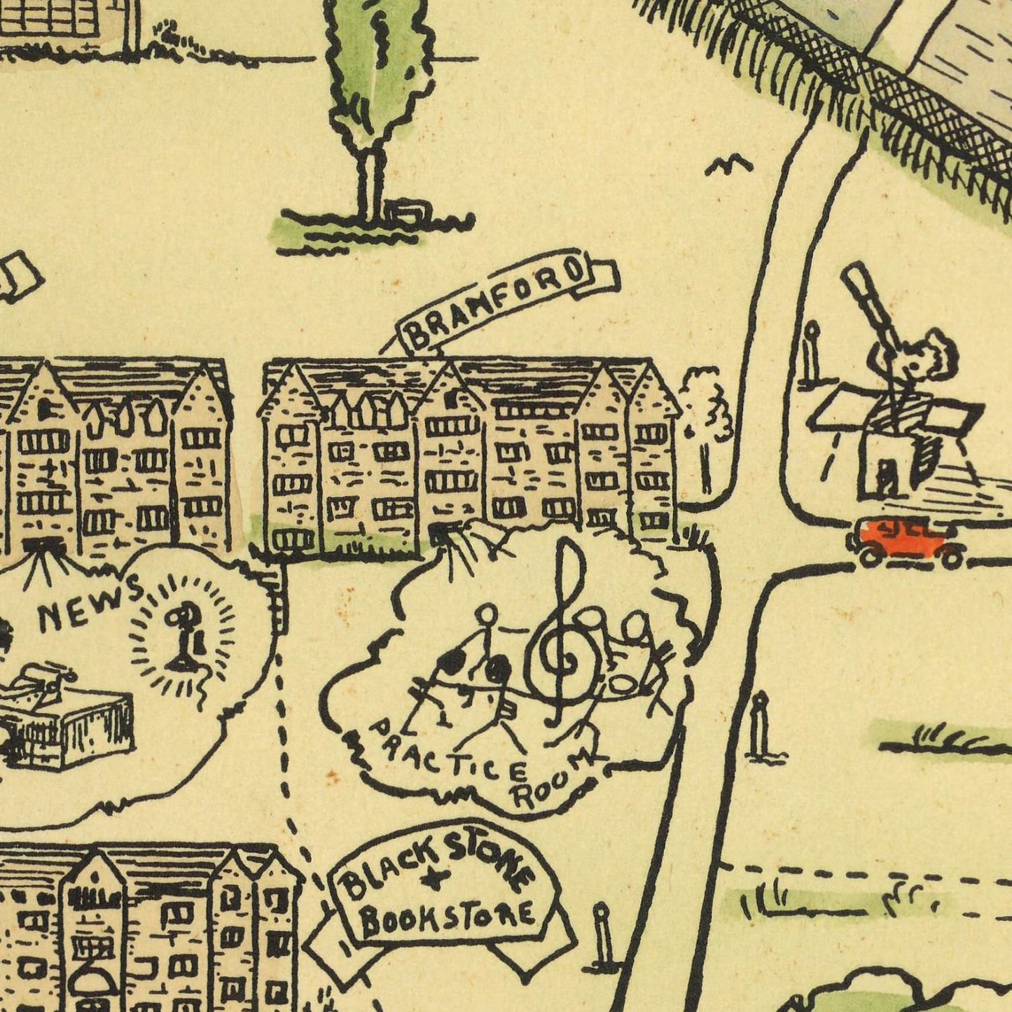detail of the map from the centre