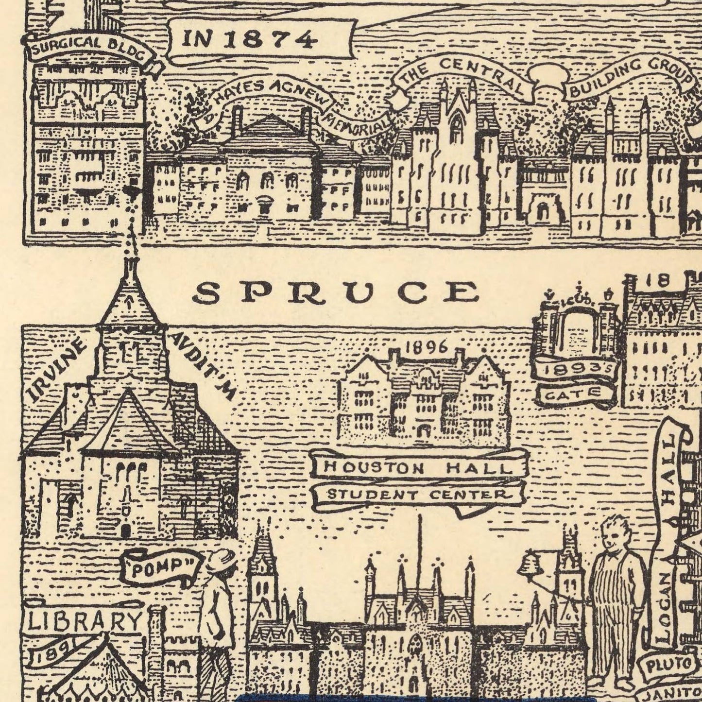 detail of the map from the centre