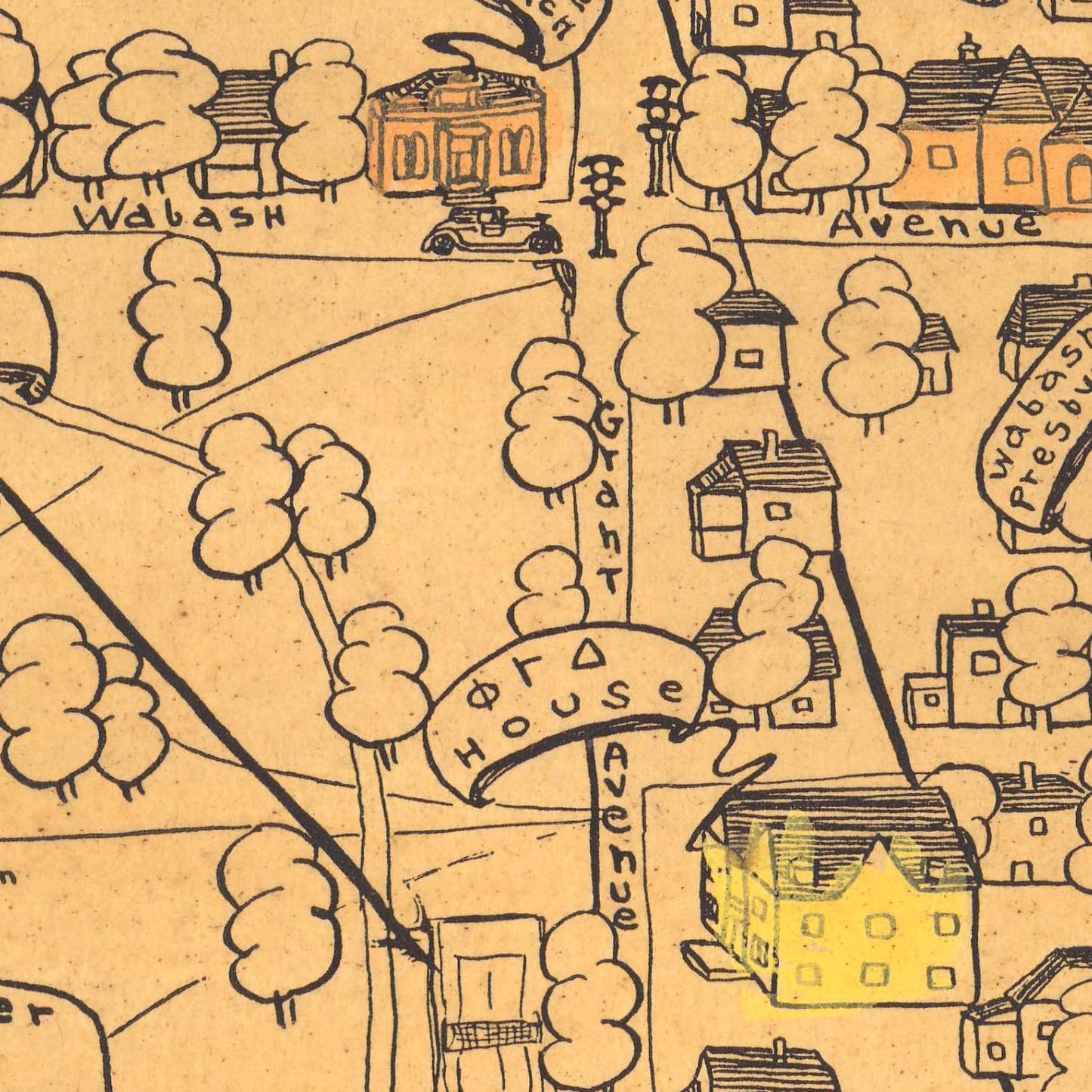 detail of the map from the centre
