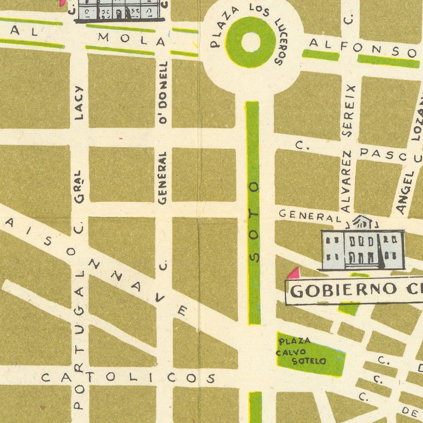 detail of the map from the centre
