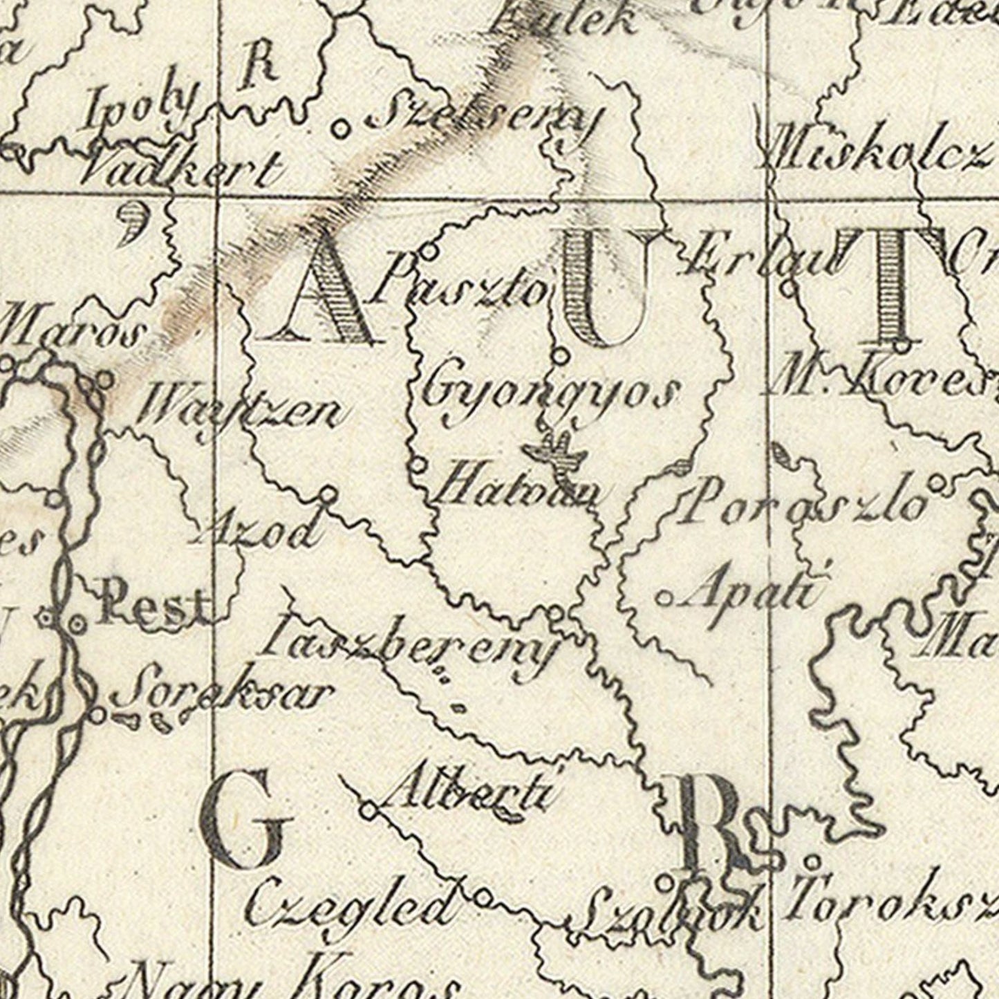 detail of the map from the centre