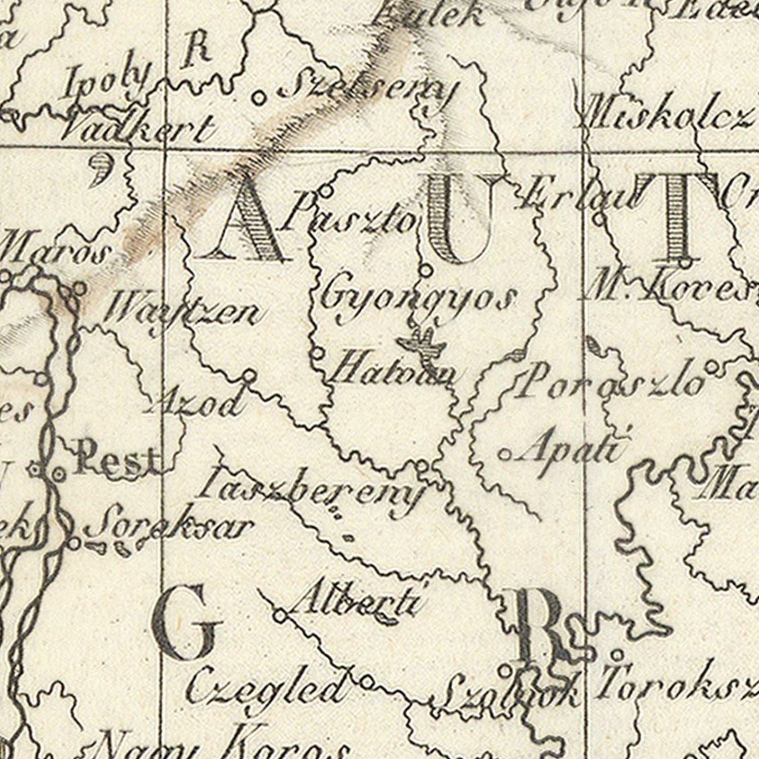 detail of the map from the centre