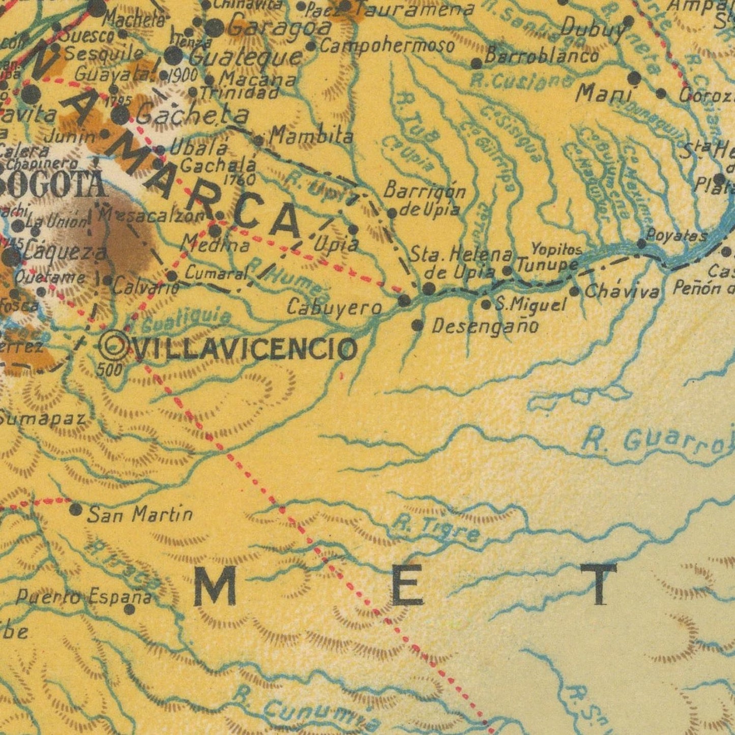 detail of the map from the centre