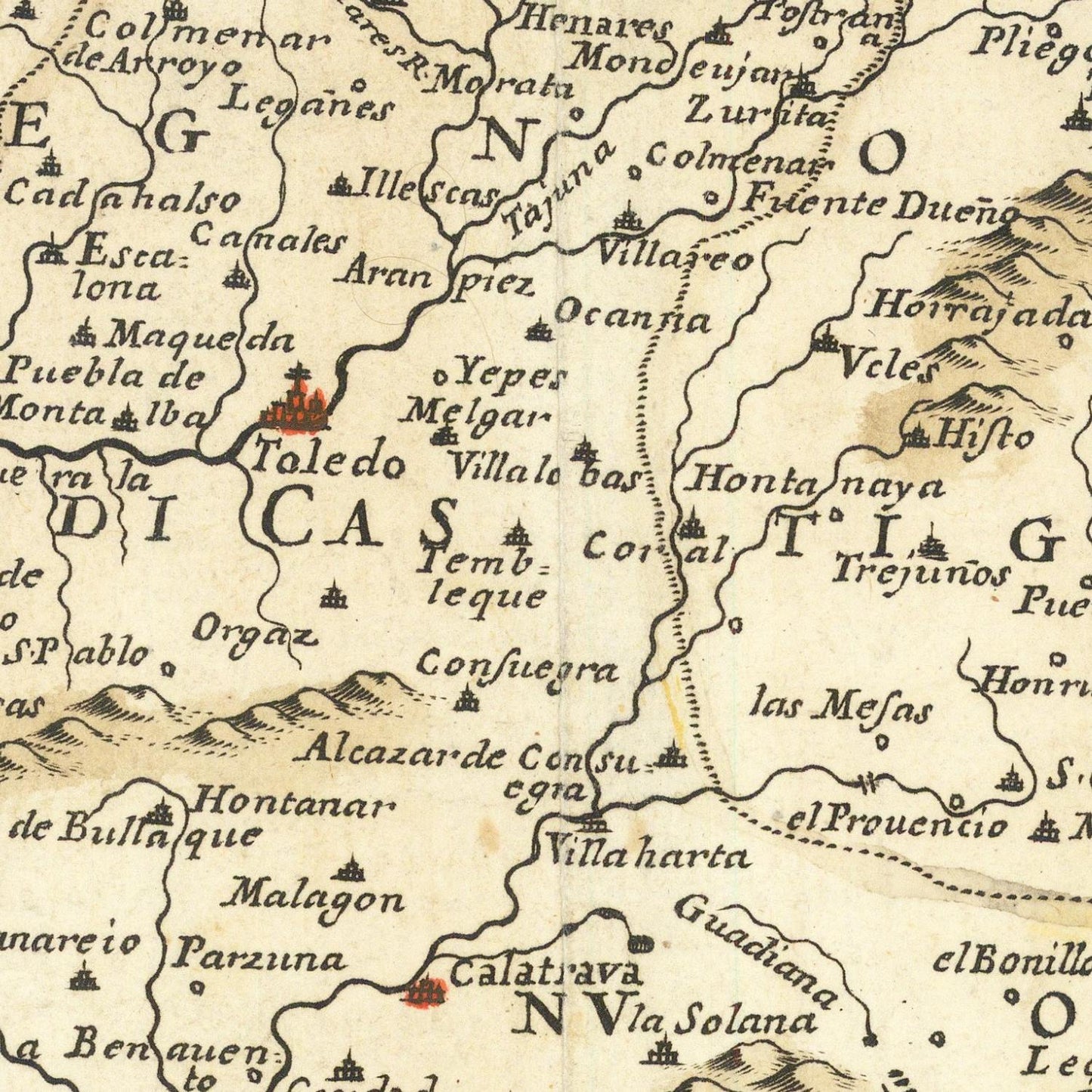 detail of the map from the centre