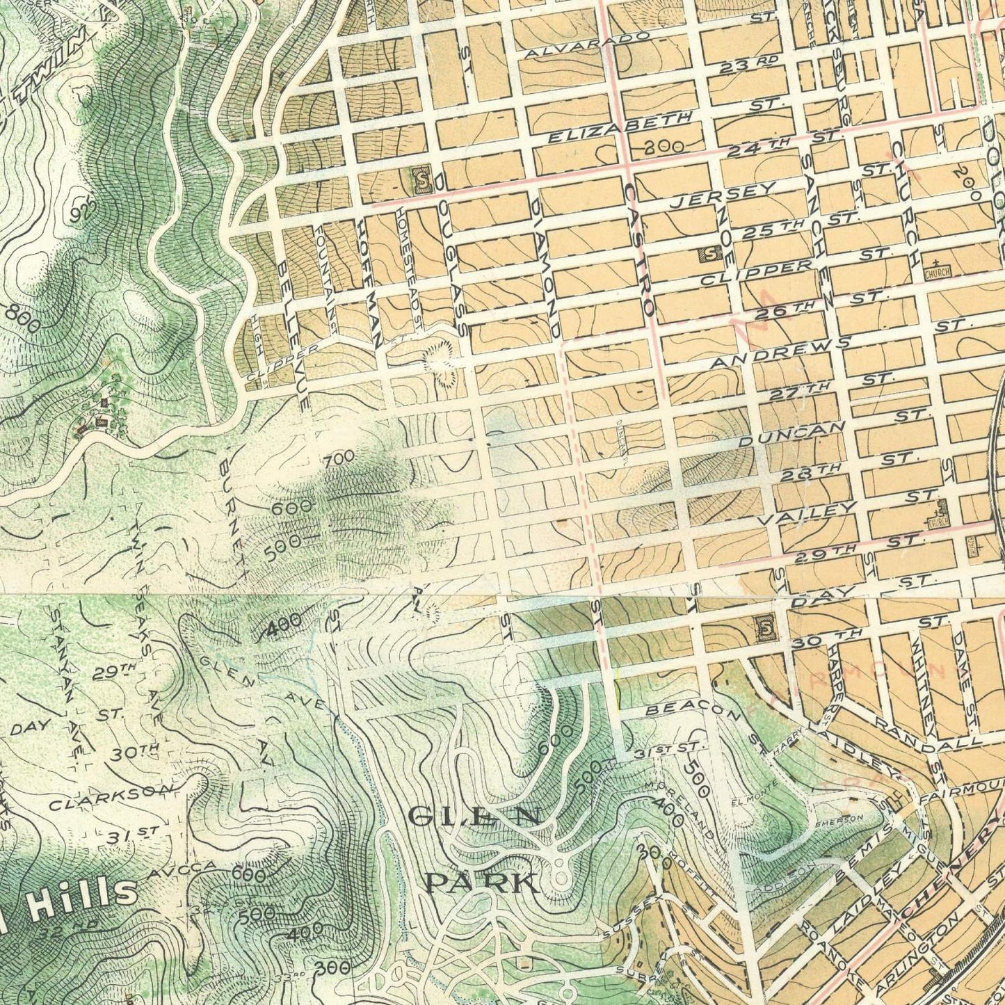 detail of the map from the centre