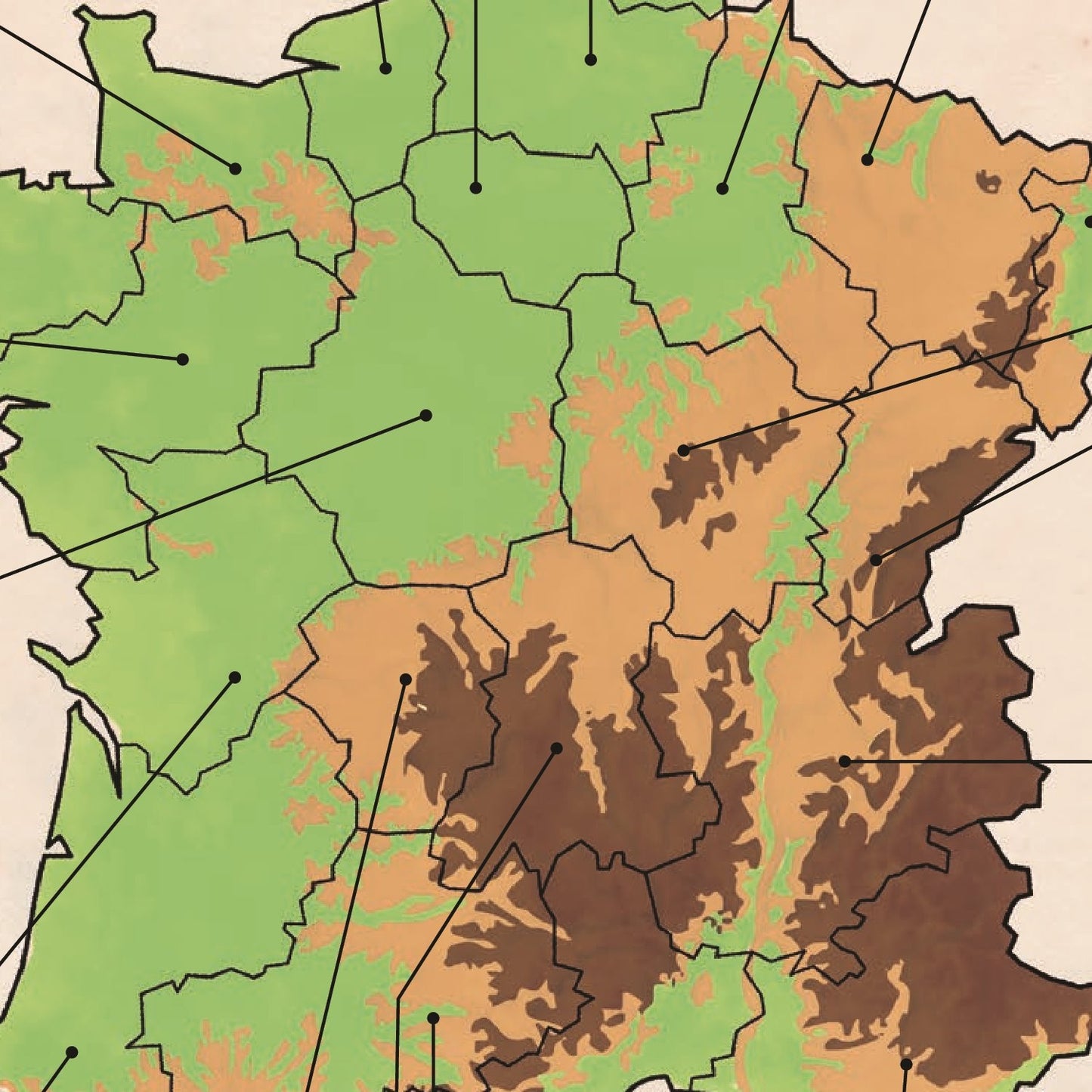 detail of the map from the centre