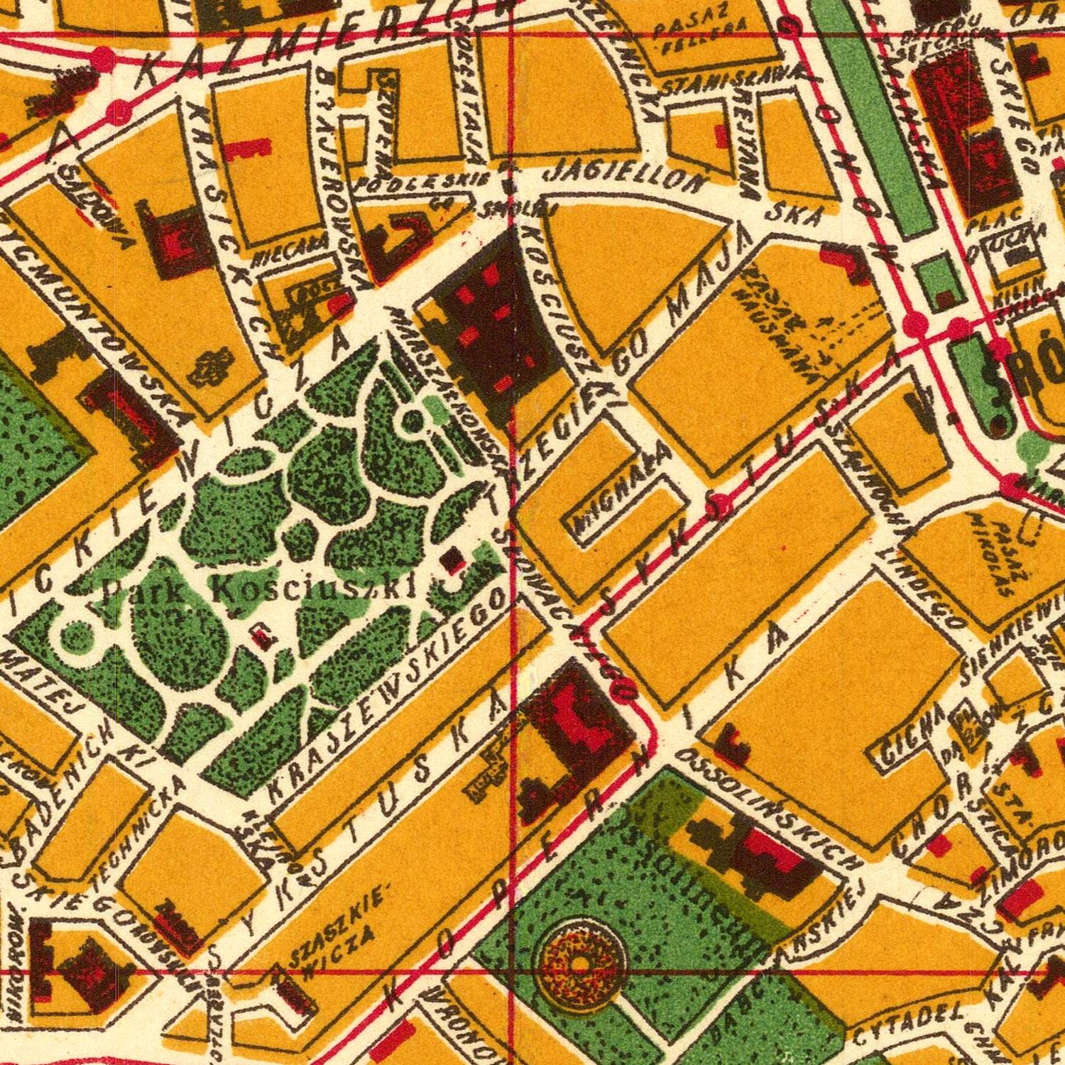 detail of the map from the centre