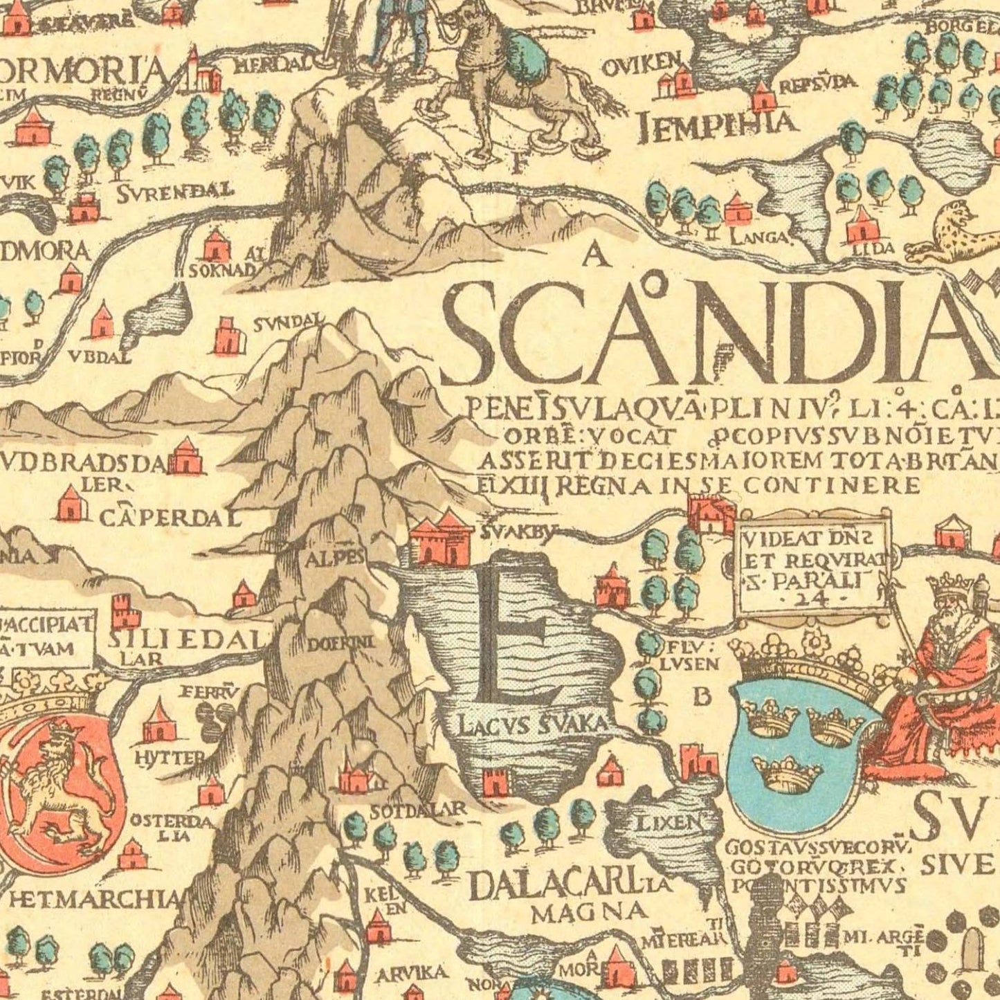 detail of the map from the centre