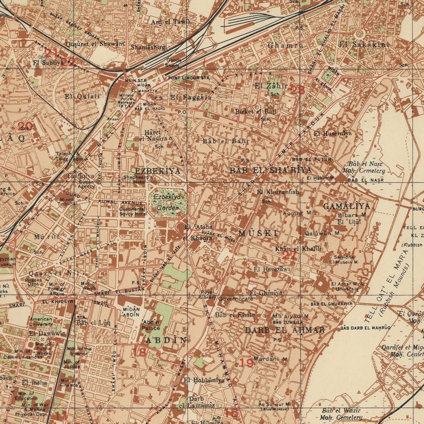 detail of the map from the centre