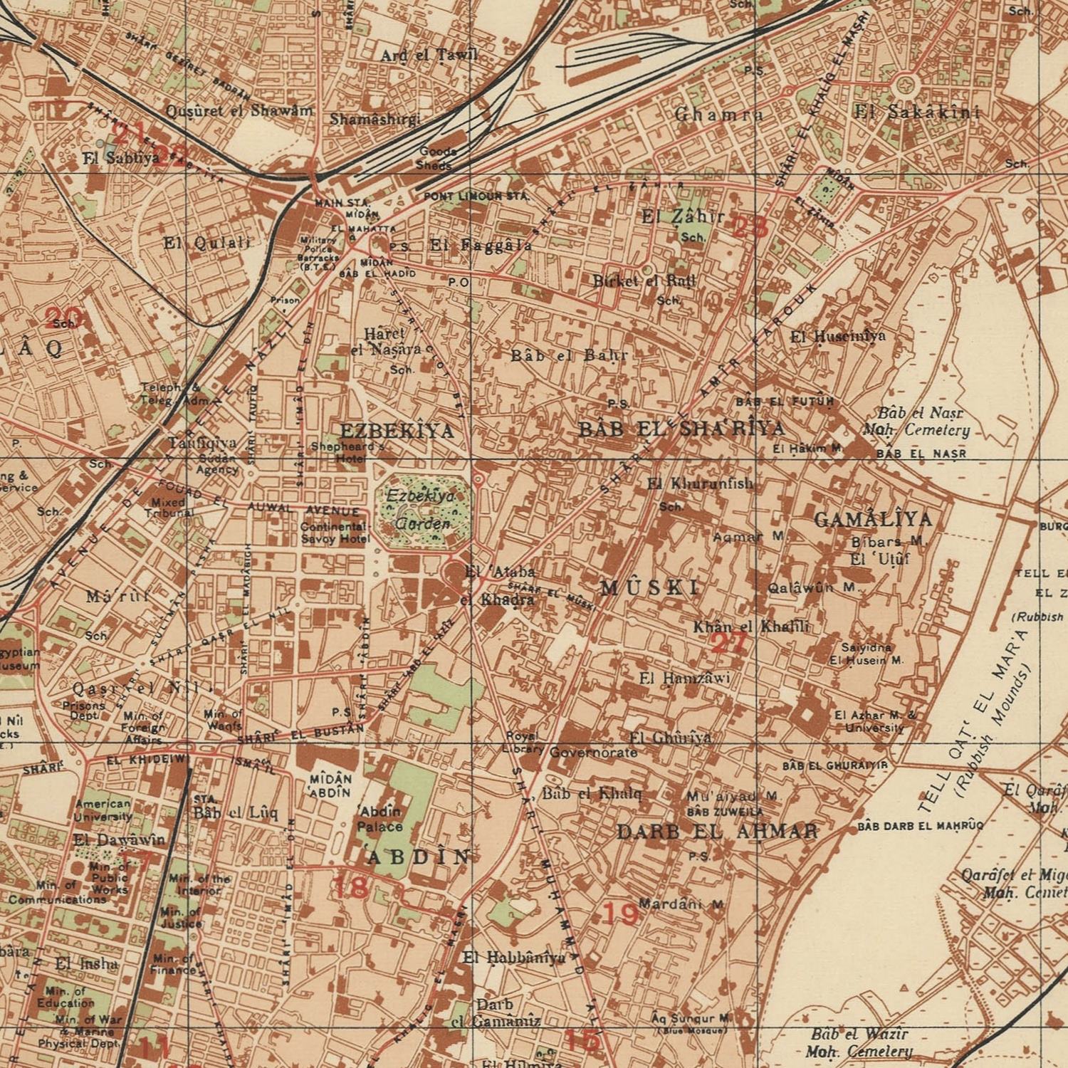 detail of the map from the centre
