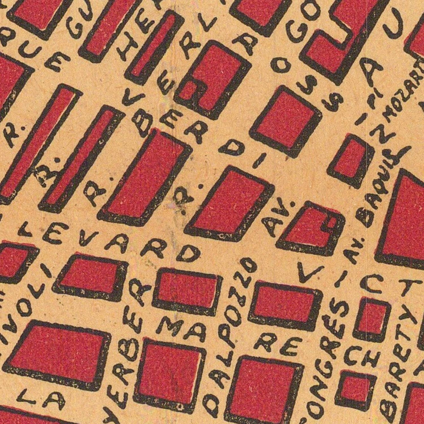 detail of the map from the centre