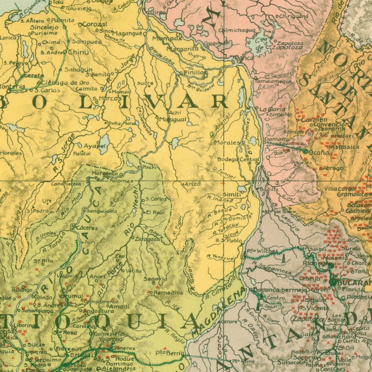 detail of the map from the centre
