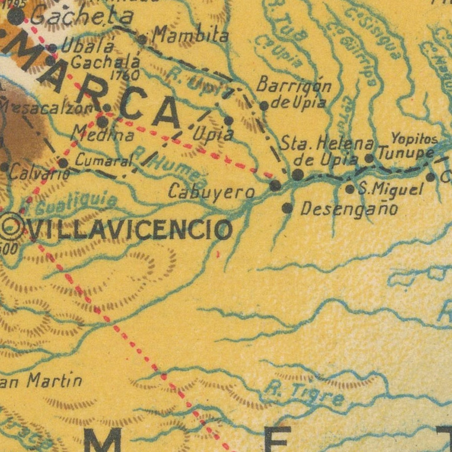 detail of the map from the centre