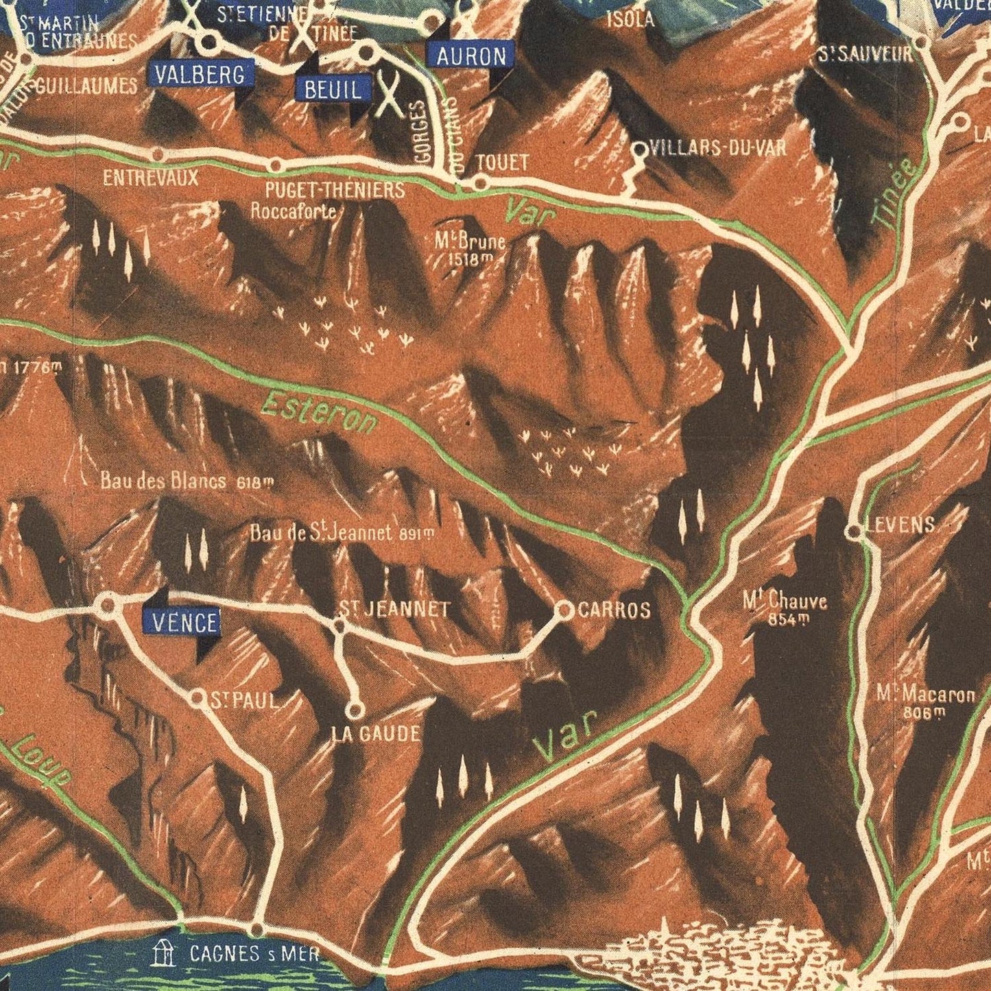 detail of the map from the centre