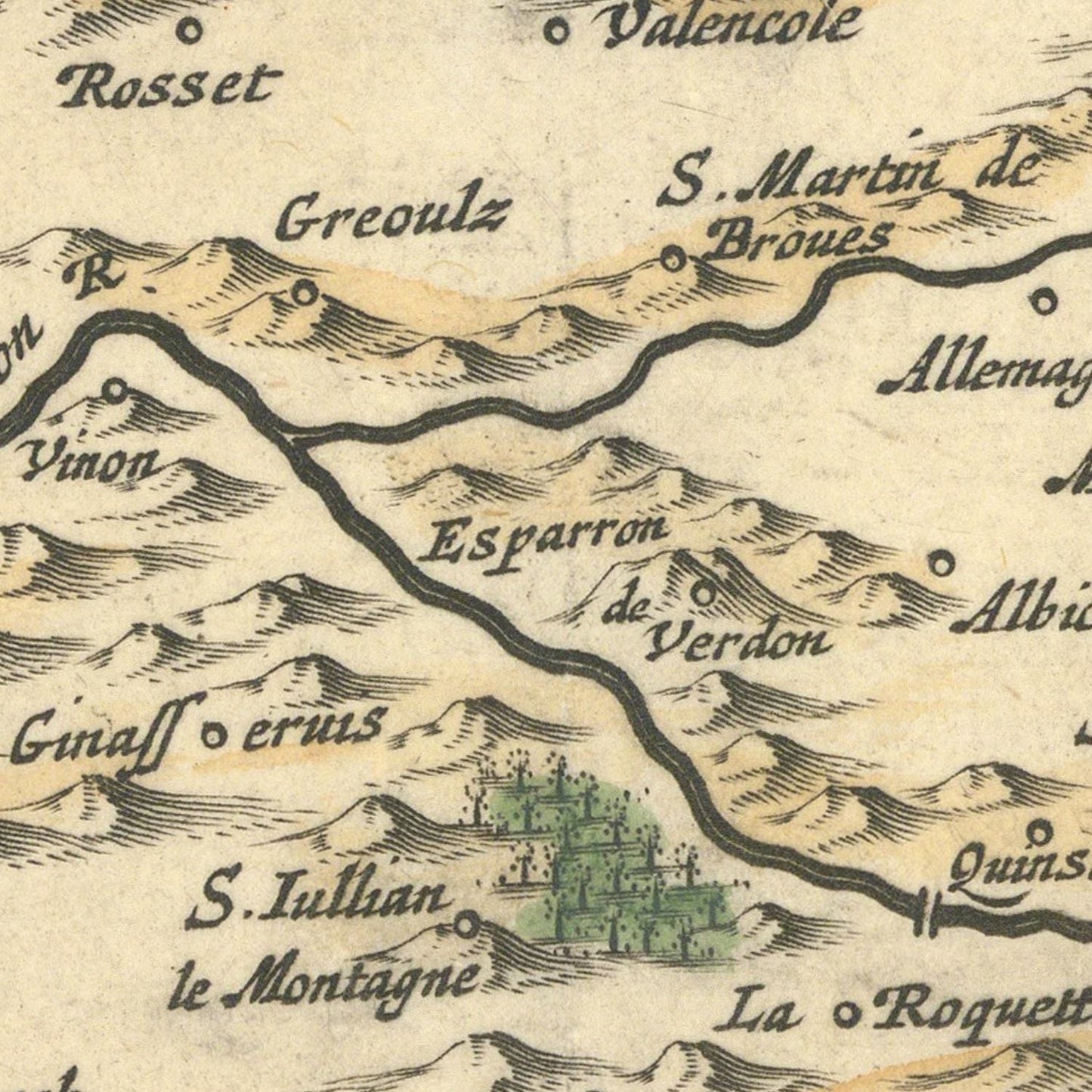 detail of the map from the centre