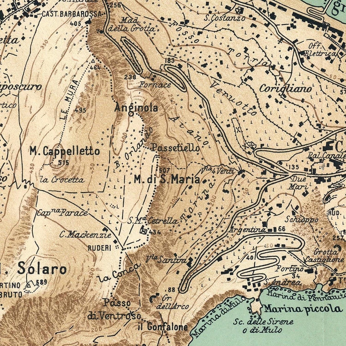 detail of the map from the centre
