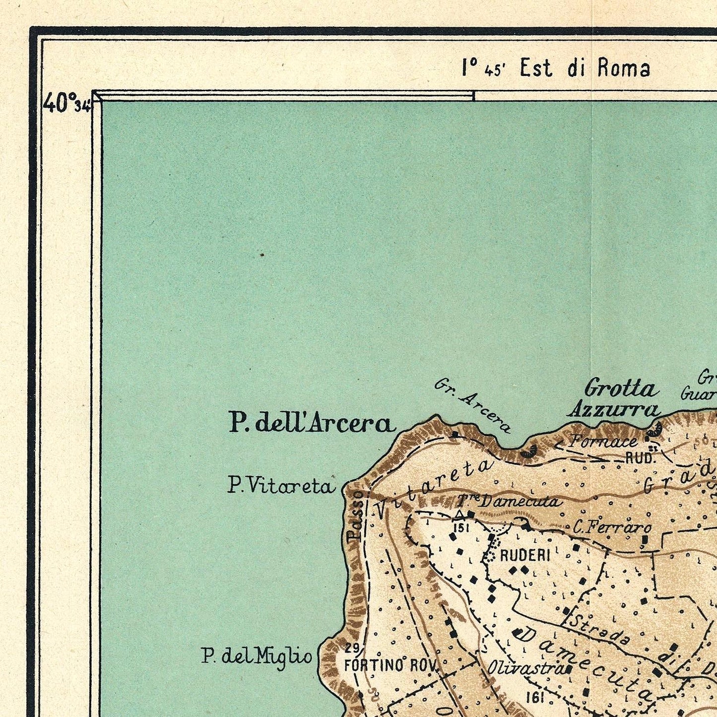 detail of the map from the top left corner