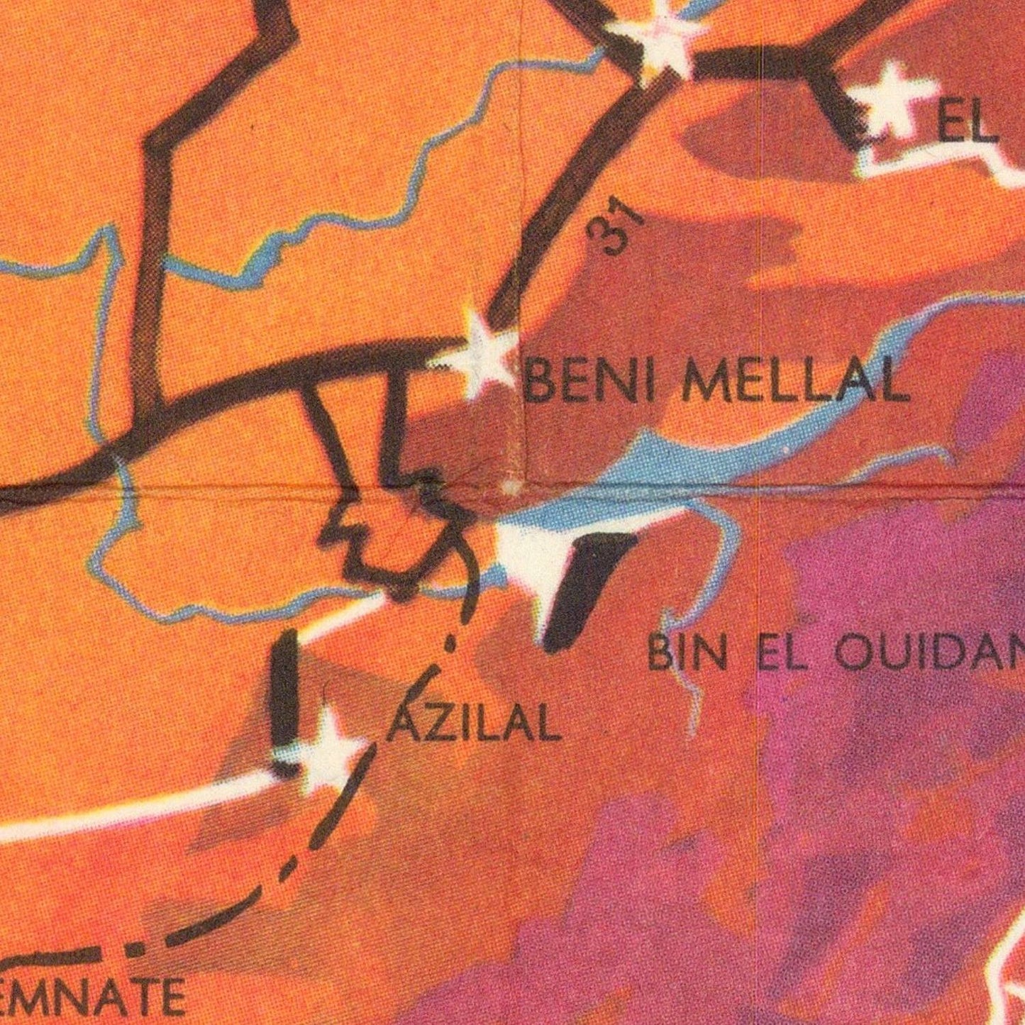 detail of the map from the centre