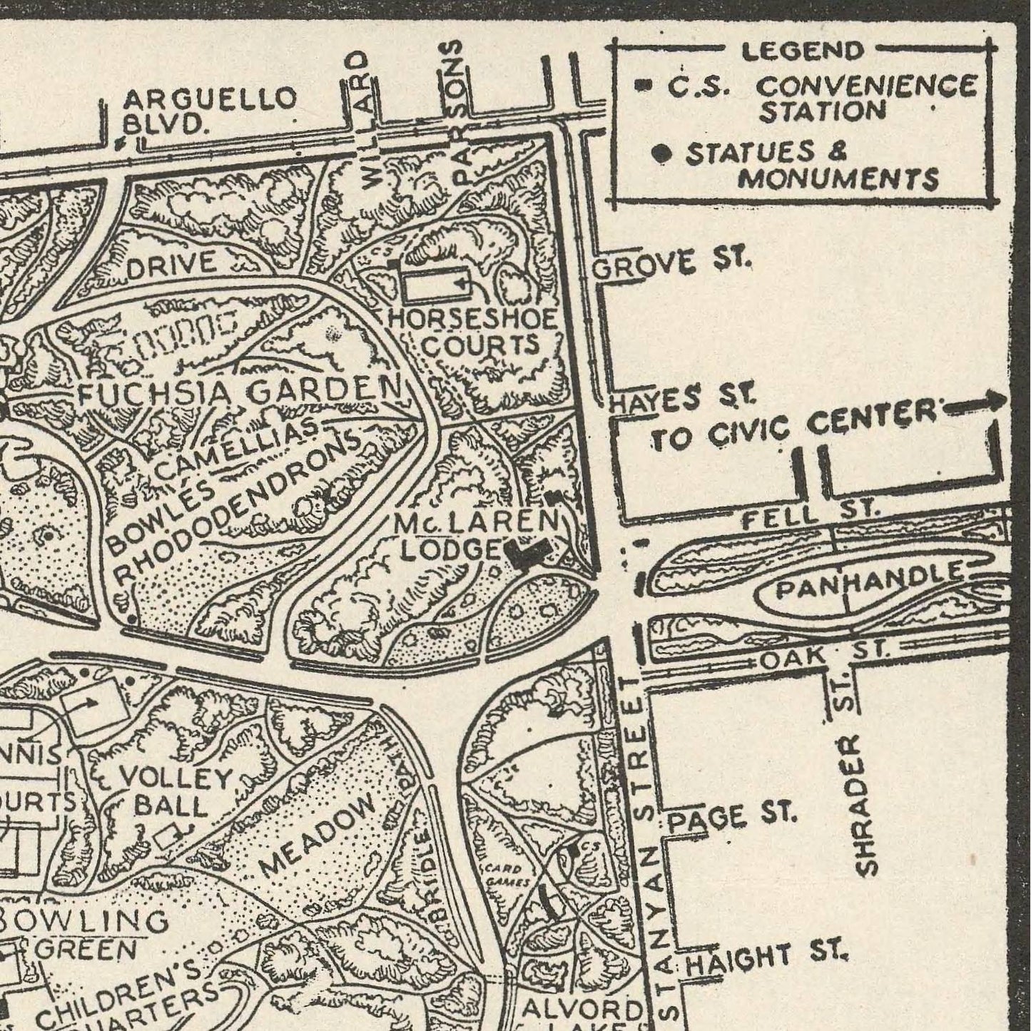 detail of the map from the top right corner