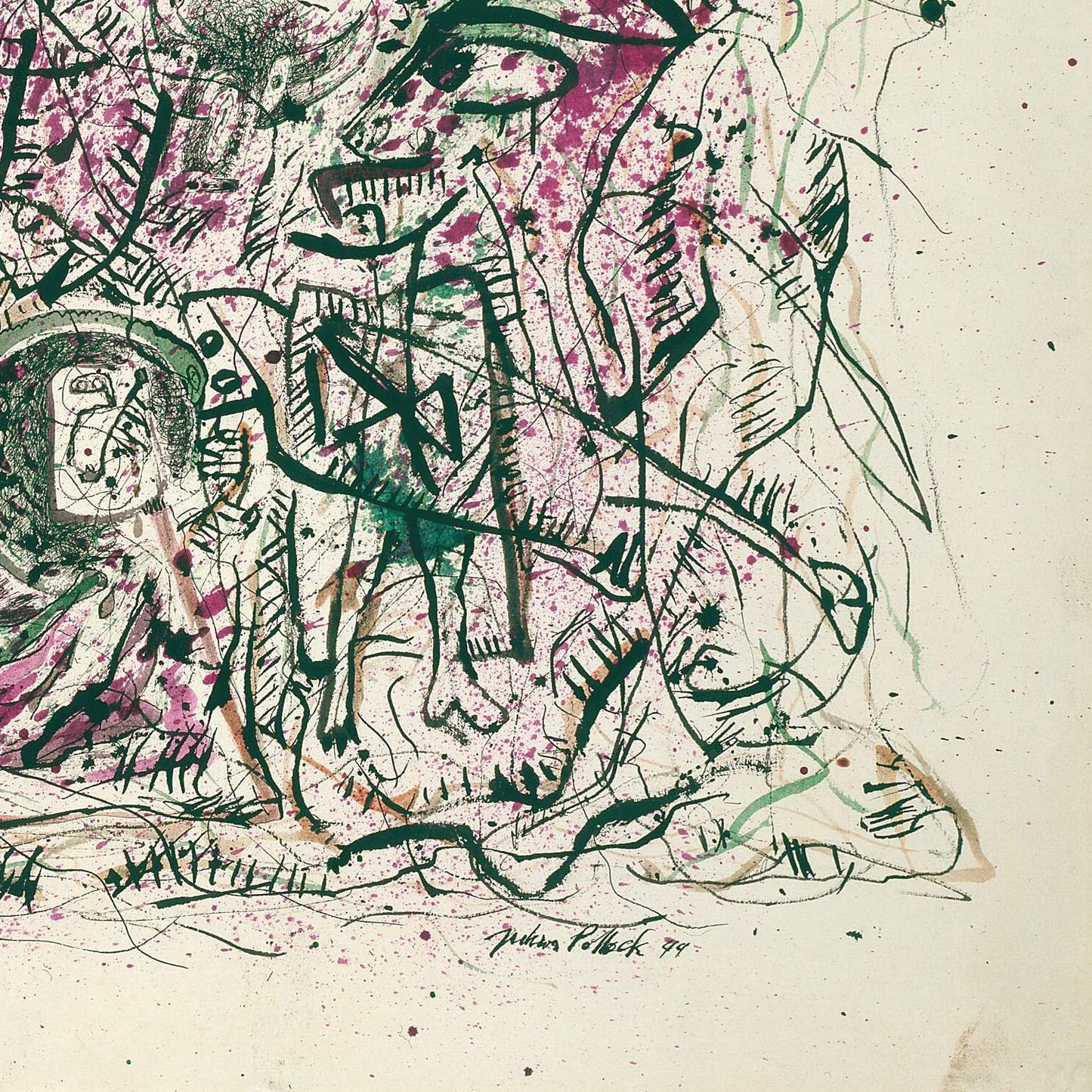 detail of the fine art reproduction from the bottom right corner