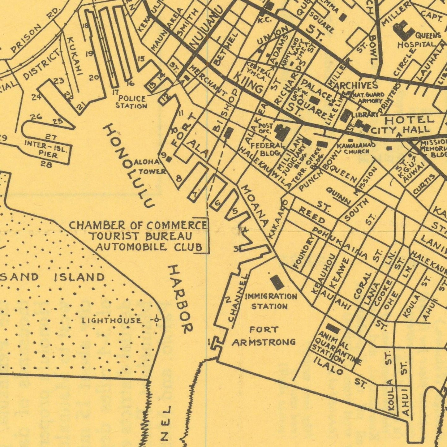 detail of the map from the centre