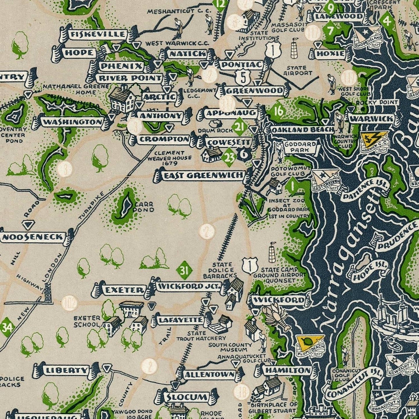 detail of the map from the centre